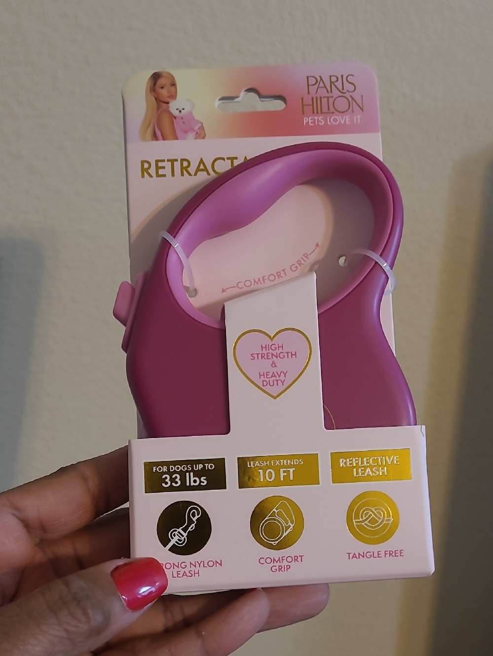 Paris Hilton Retractable Dog Leash - Pink